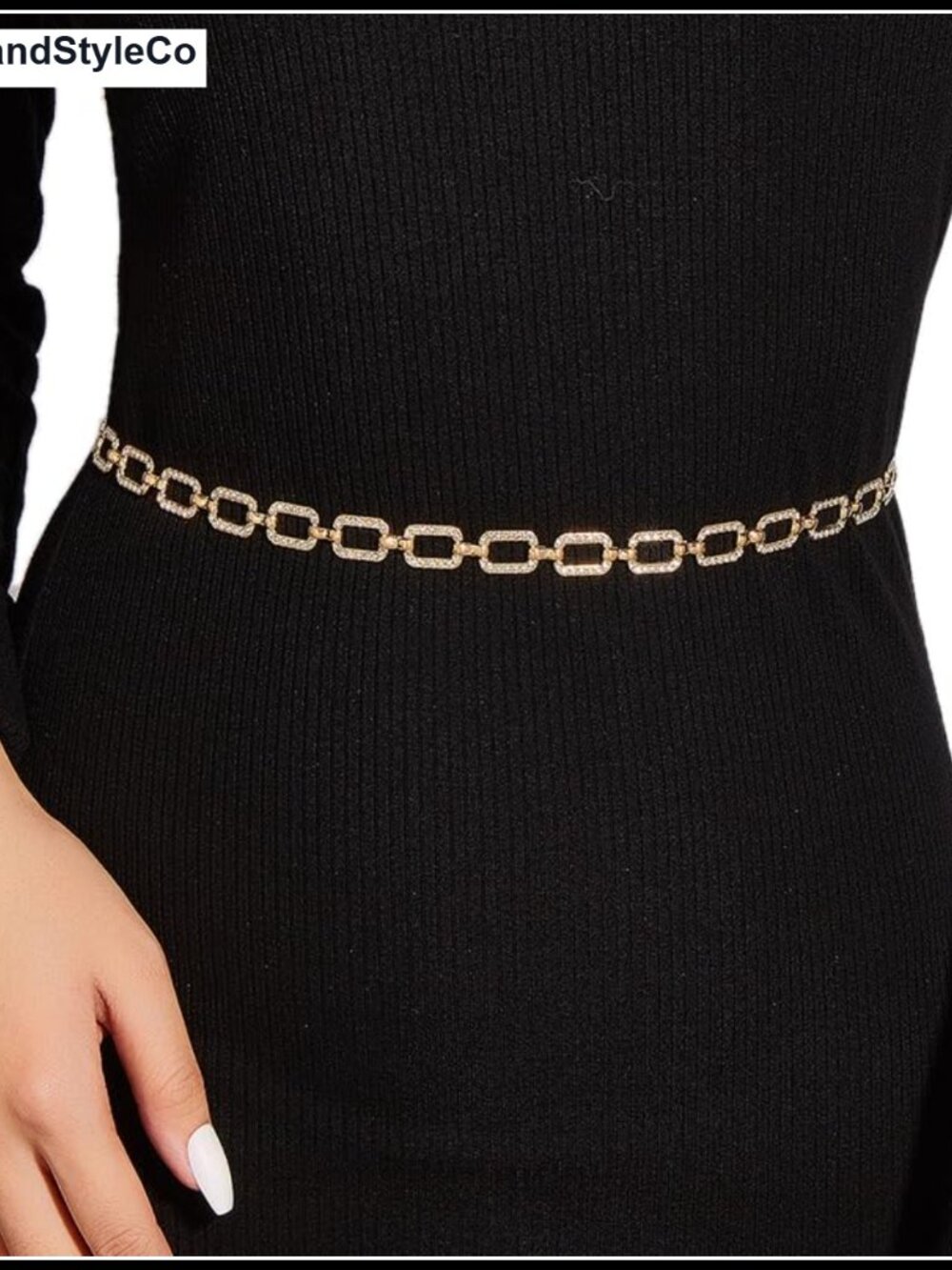 Metal Waist Chain Adjustable Body Chain Link Belt for Dress & Jeans - Picture 4 of 6